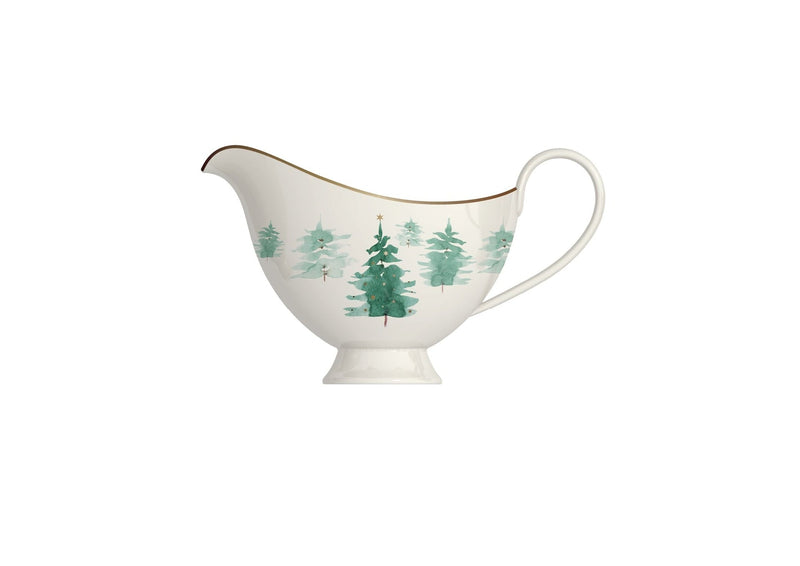 & Co 500-mL Mica Gold Porcelain Winter Tree Gravy Boat V2Z6