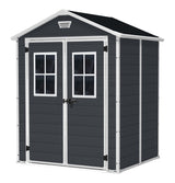 Manor Resin Outdoor Storage Shed with Fixed Window, Grey, 6-ft x 5-ft O5T2 - product image 1