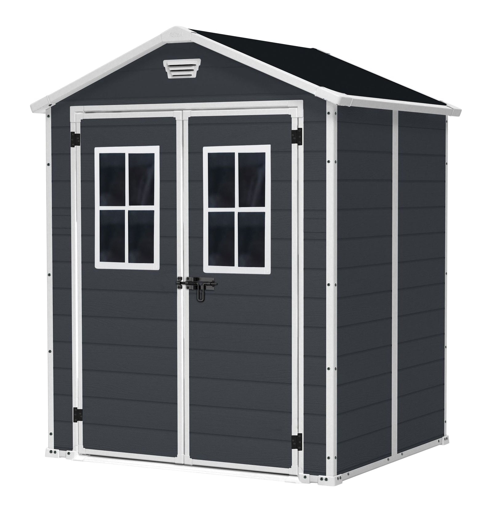 Manor Resin Outdoor Storage Shed with Fixed Window, Grey, 6-ft x 5-ft O5T2 - product image 1