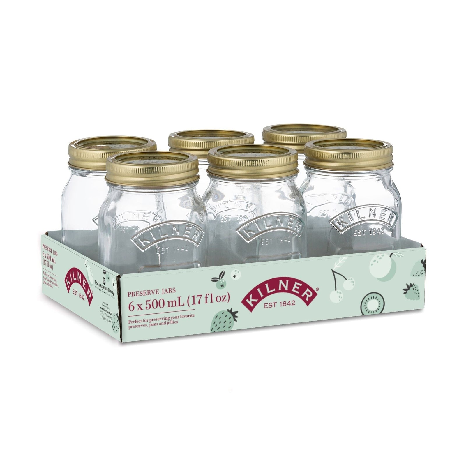 Regular Mouth Glass Mason Jars with Sealing Lids, 500 mL, 6 Count T2O0 - product image 1