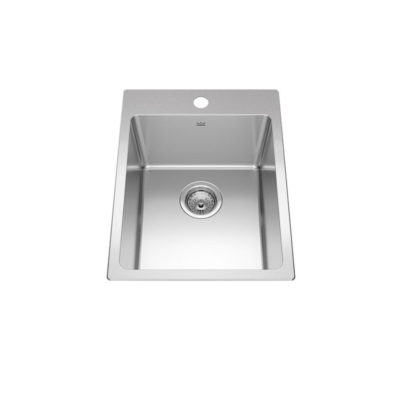 Brookmore Drop in Single Bowl 1-Hole Kitchen Sink, 15.9-in x 20.9-in x 9-in, Stainless Steel O4N6
