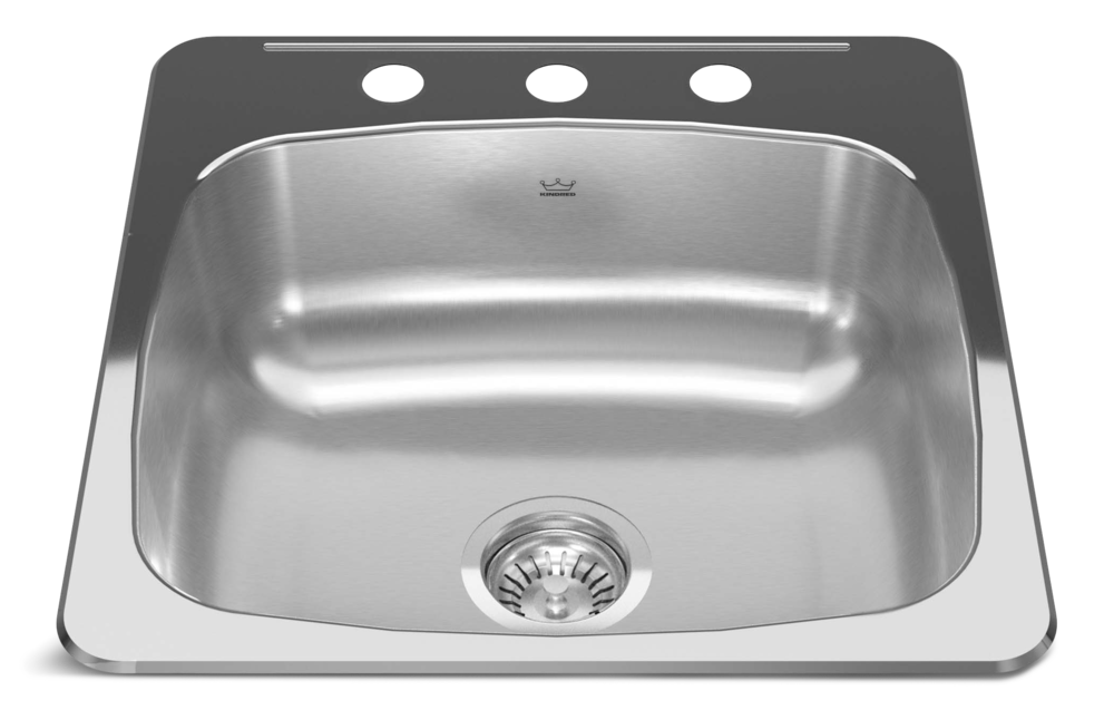 Reginox Drop In Single Bowl 3-Hole Kitchen Sink, 20.13-in x 20.56-in, Stainless Steel K2S4 - product image 1