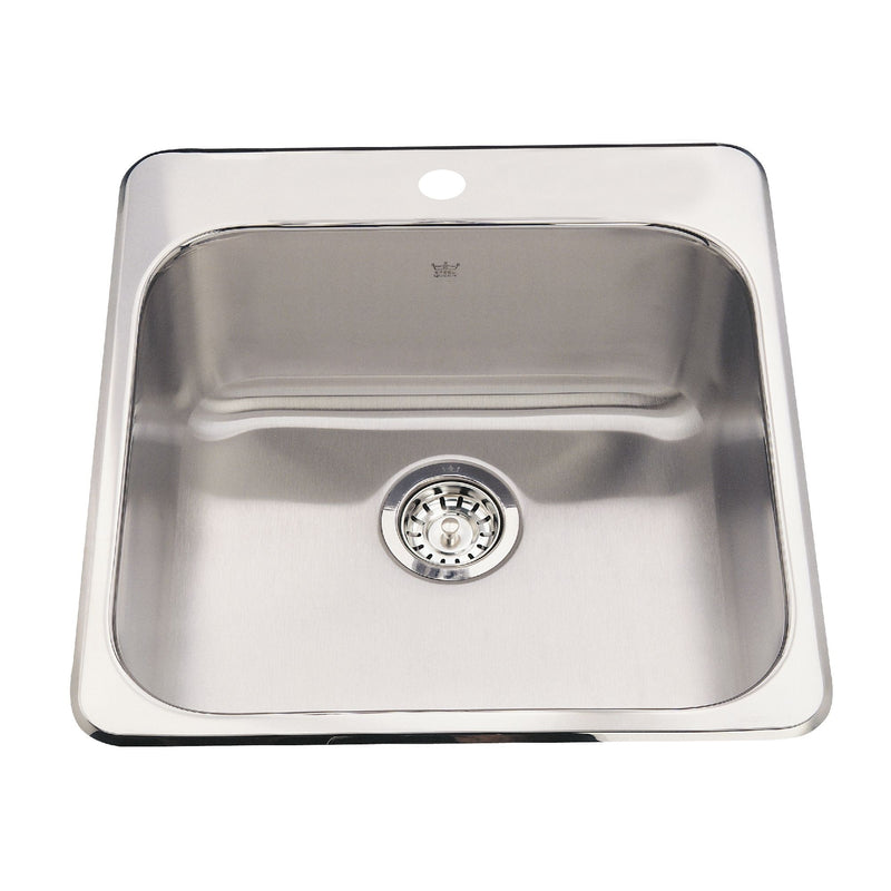 Steel Queen Top Mount Stainless Steel Single Bowl Kitchen Sink, 23x23x7-in Z9P5