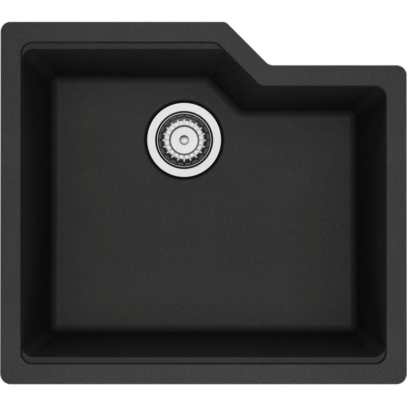 Urban Undermount Granite Single Bowl Kitchen Sink, 22.06-in x 19.69-in x 9.06-in, Onyx S2P1