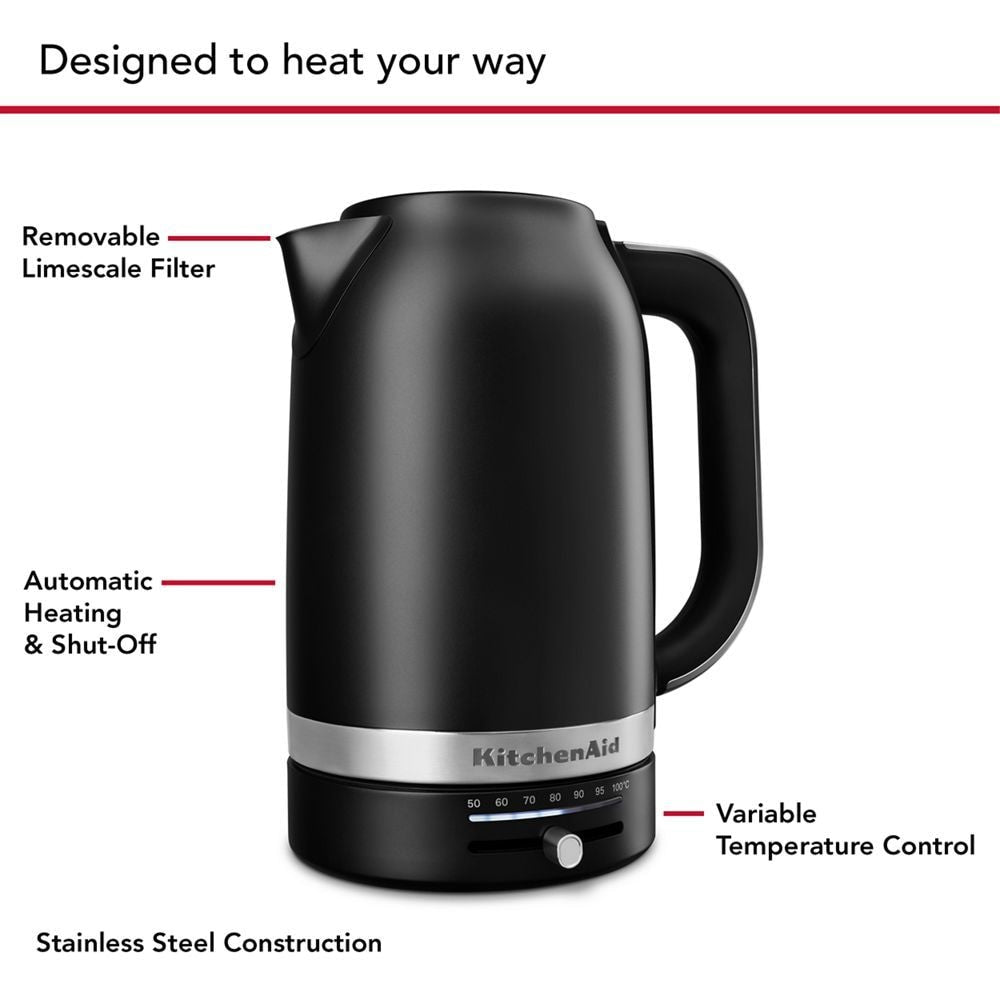 Electric Kettle with Swivel Base, Matte Black, 1.7-L R4W4 - product image 3