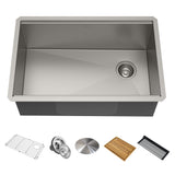 Kore Undermount Stainless Steel Single Bowl Kitchen Sink with Add-Ons, 27x19x11-in F7V7 - product image 1
