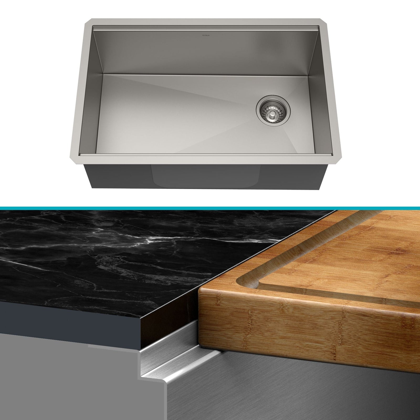 Kore Undermount Stainless Steel Single Bowl Kitchen Sink with Add-Ons, 27x19x11-in F7V7 - product image 3