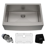 Standard PRO Apron Front Farmhouse Stainless Steel Single Bowl Kitchen Sink, 30x21x10-in Z9G5 - product image 1