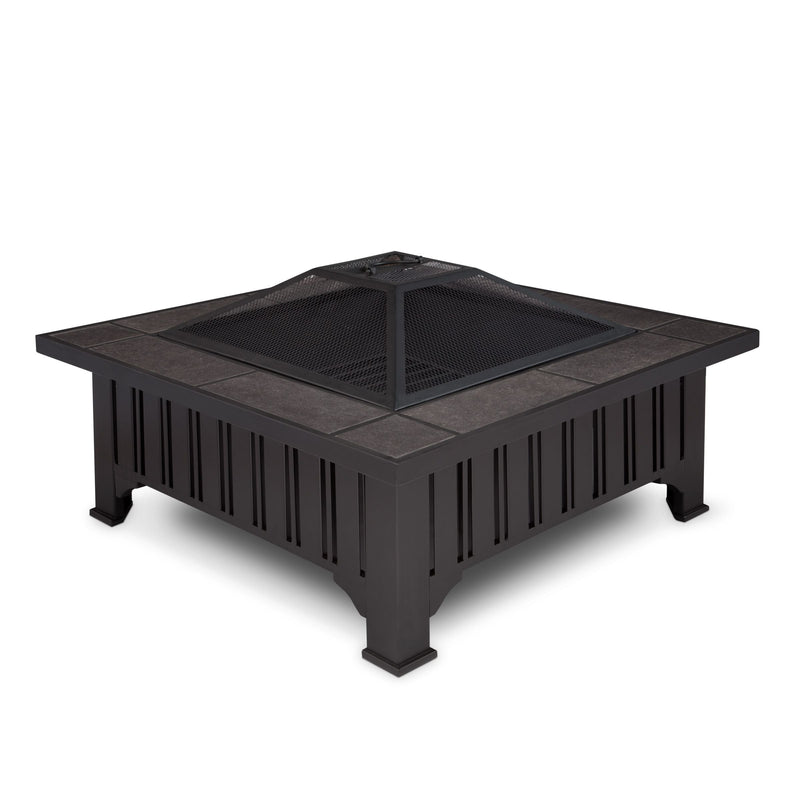 Square Wood Burning Fire Pit in Black, 34-in L6F2