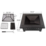 Square Wood Burning Fire Pit in Black, 34-in L6F2 - product image 5