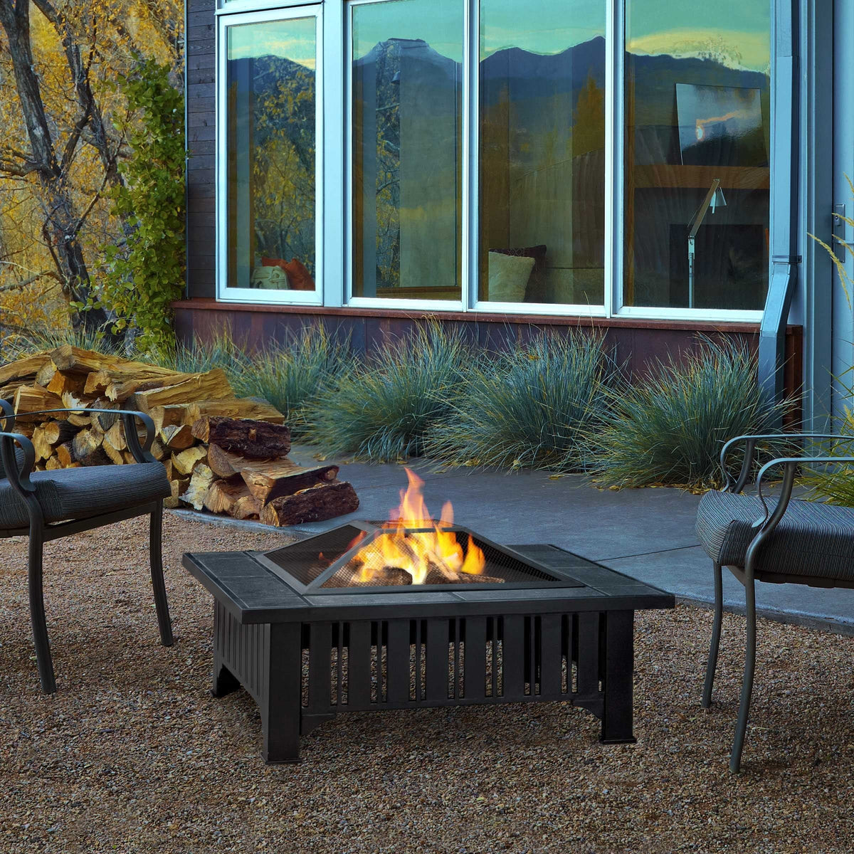 Square Wood Burning Fire Pit in Black, 34-in L6F2 - product image 6
