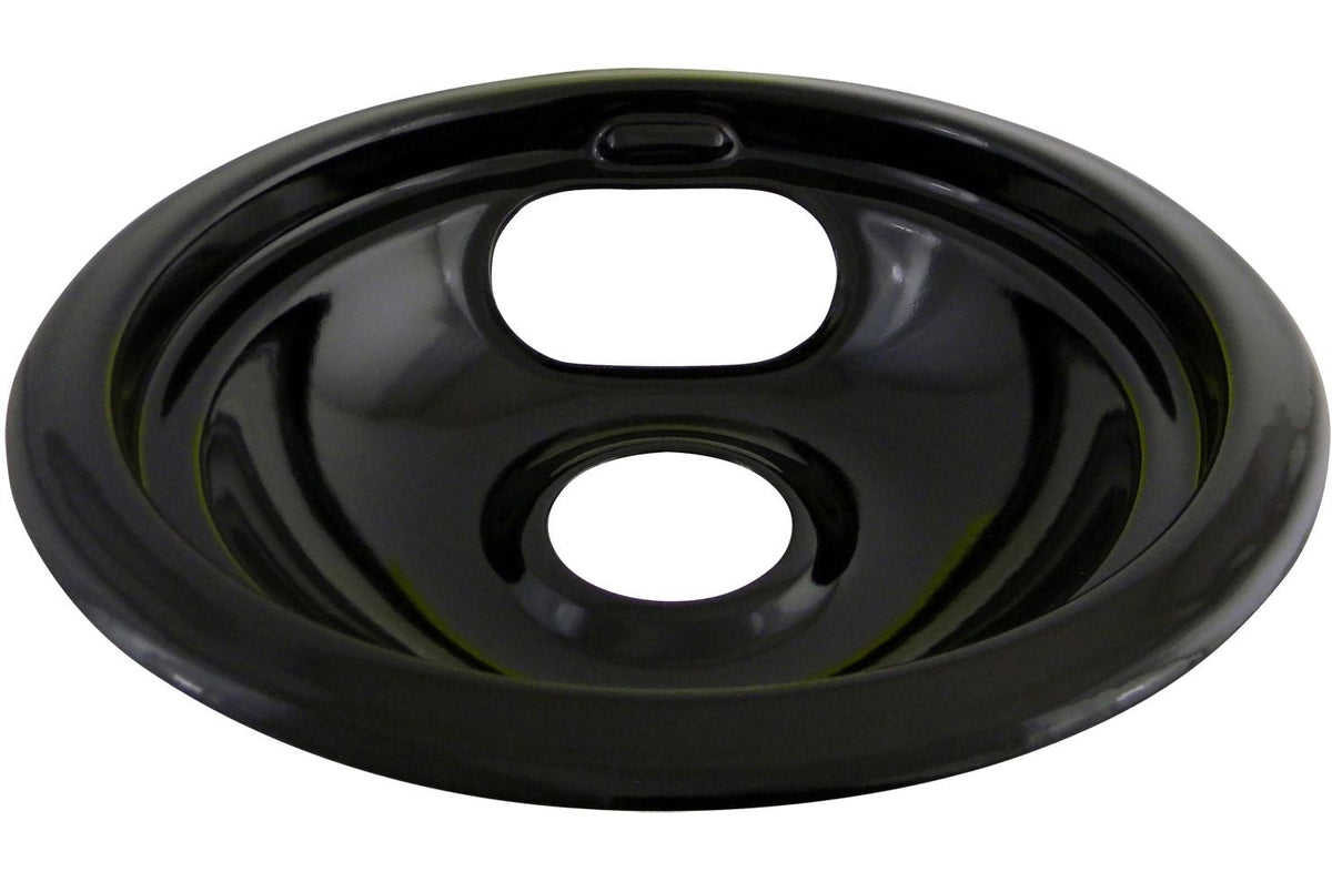 62243 Porcelain Stove Drip Pan with Trim Ring, Dishwasher Safe, Black, 6-in T3E0 - product image 1