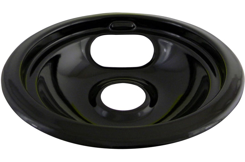 62243 Porcelain Stove Drip Pan with Trim Ring, Dishwasher Safe, Black, 6-in T3E0