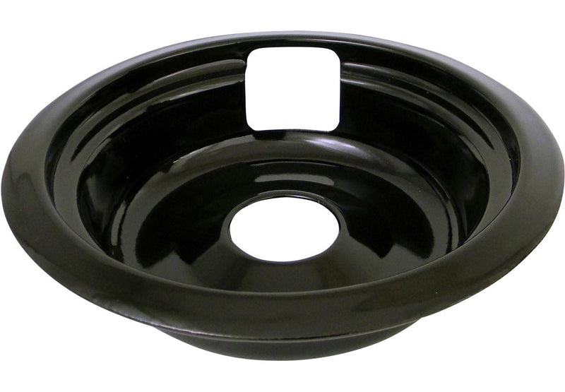 62489 Universal Porcelain Stove Deep-Draw Drip Pan with Trim Ring, Black, 6-in P8F4