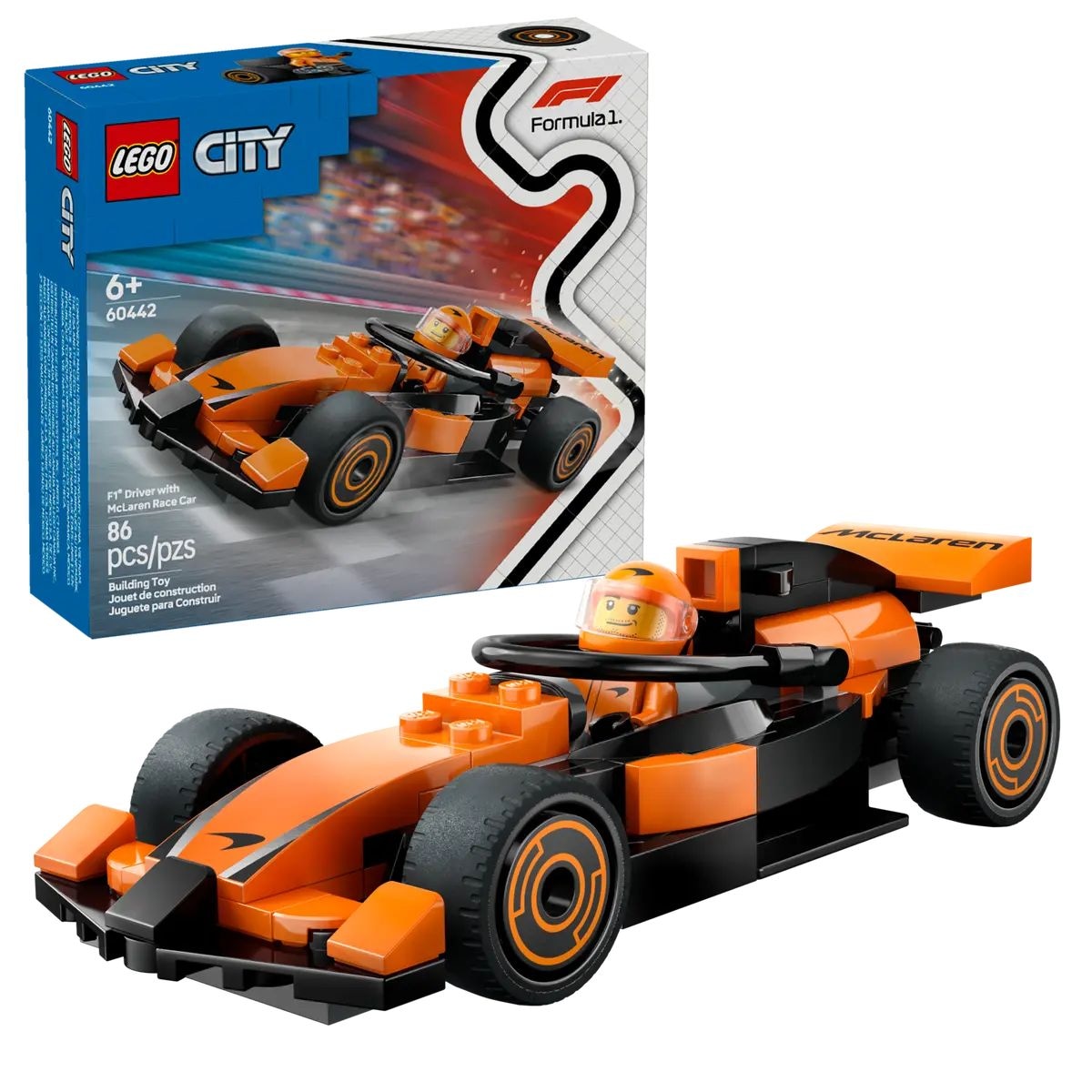 City 60442 F1 Driver with McLaren Race Car, 86-pc T8X5 - product image 1