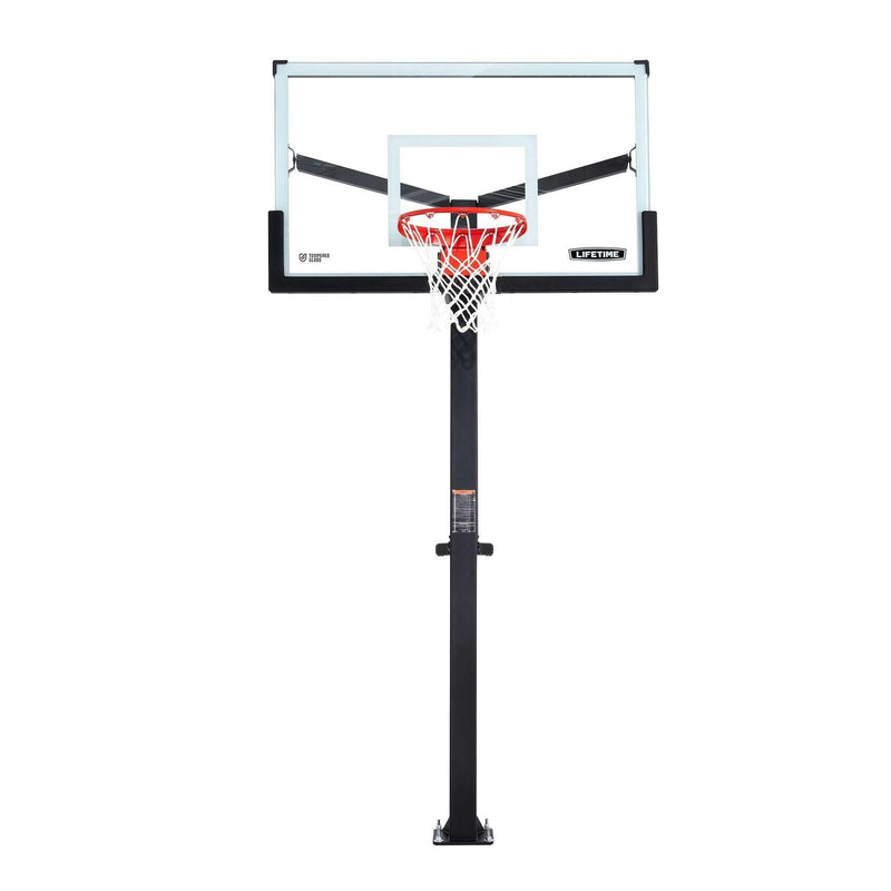 Mommoth Bolt Down Basketball Hoop with 60-in Tempered Glass N3W9