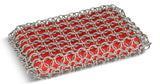 Dishwasher-Safe Cast Iron Scrubbing Pad, Red L3D3 - product image 1