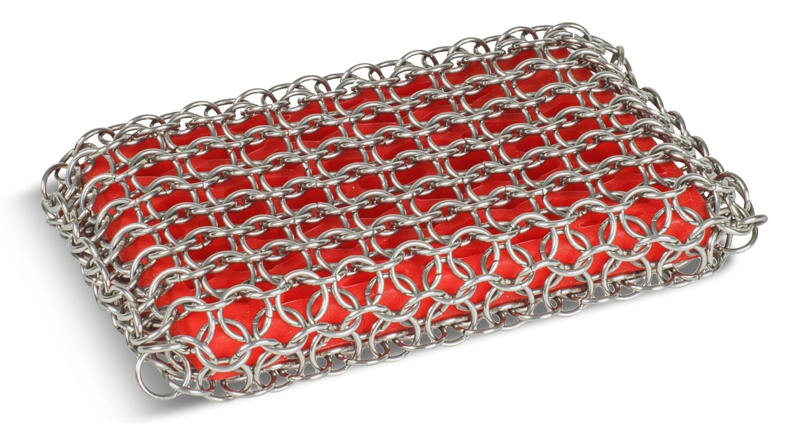 Dishwasher-Safe Cast Iron Scrubbing Pad, Red L3D3 - product image 1