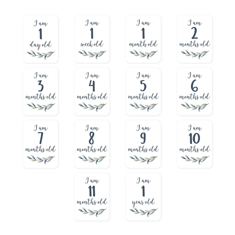 Baby's 1st Year Milestone Blanket, Hello World Wreath H5M2