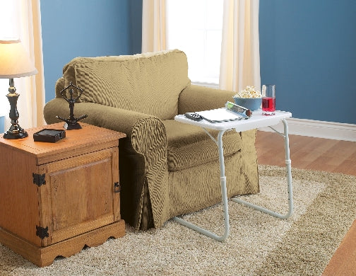 Kleen Tilt-a-Table Portable Height Adjustable TV Tray/Laptop Table, White C9X9 - product image 3