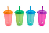 Plastic Colour Changing Cups with Straws & Lids, 12-oz, 4-pk, Assorted Colours K2N3 - product image 1