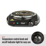 Single Burner Hot Plate, Black, 1000W W6X2 - product image 5