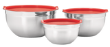 Stainless Steel Mixing Bowls with Plastic Lids, 3-pk S1C0 - product image 1