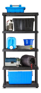 Adjustable 5-Shelf Resin/Plastic Storage Rack/Shelving Unit, 36 x 18 x 72-in G7E2 - product image 5