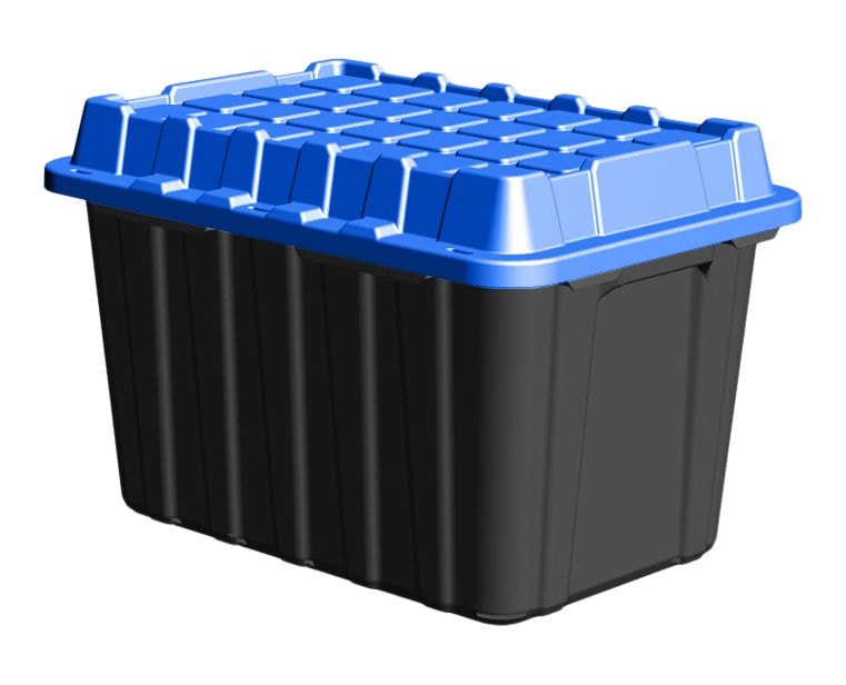 Heavy-Duty Polypropylene Tote with Domed Lid, 120-L B6C1