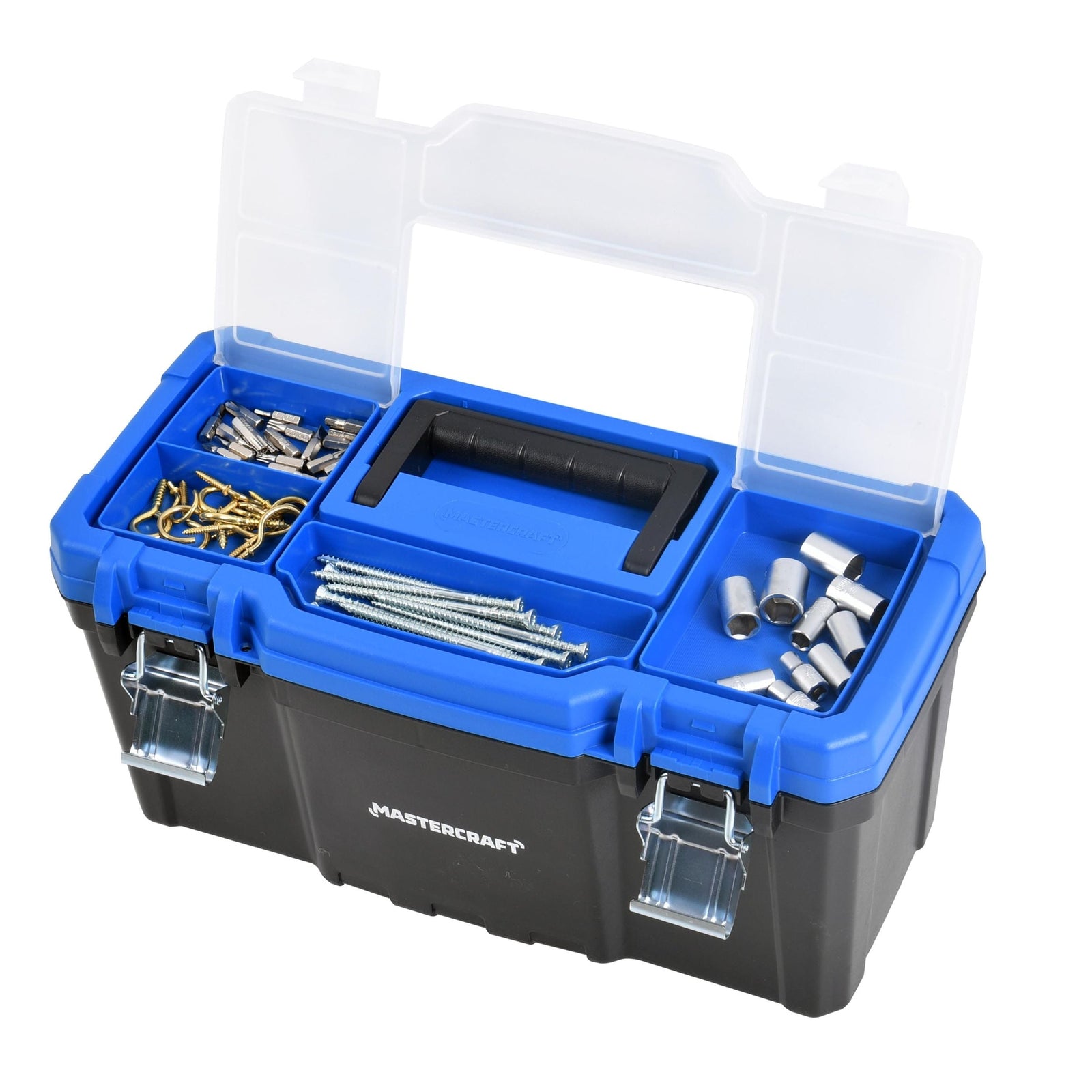 Portable Plastic Tool Box with Removable Tray & Tray Top, Blue, 19-in, Jumbo Hex Key Set/Allen Wrench Set, Metric, High... B5S2 - product image 5