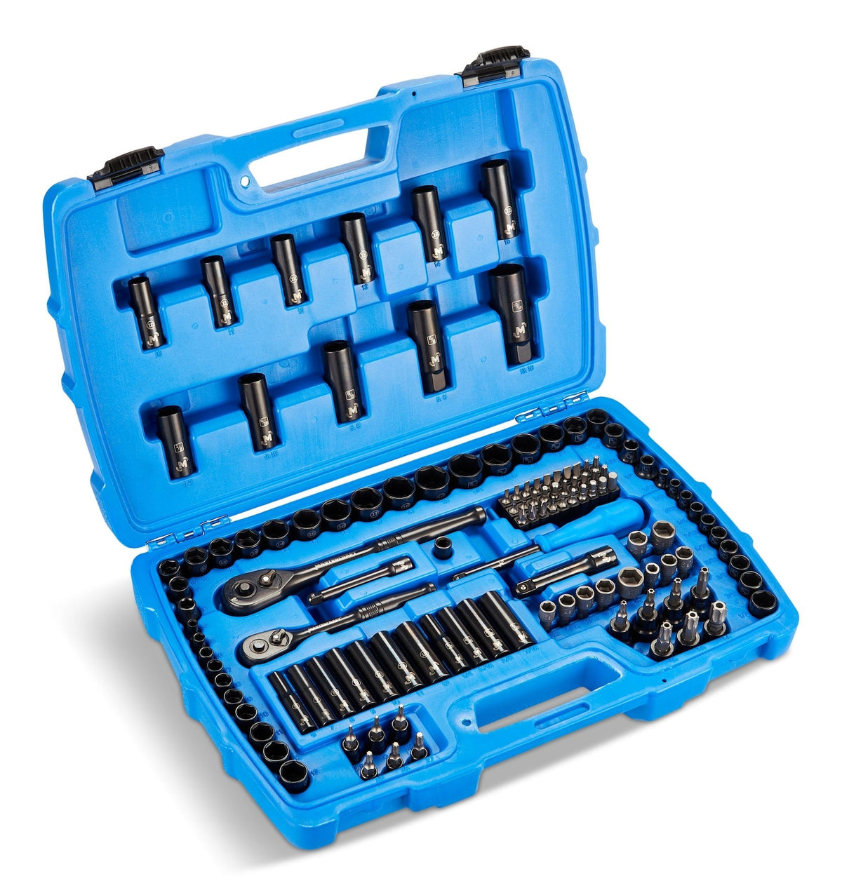 Socket Set, 122-pc, SAE/Metric, CRV, Black Steel Finish D3K3 - product image 1