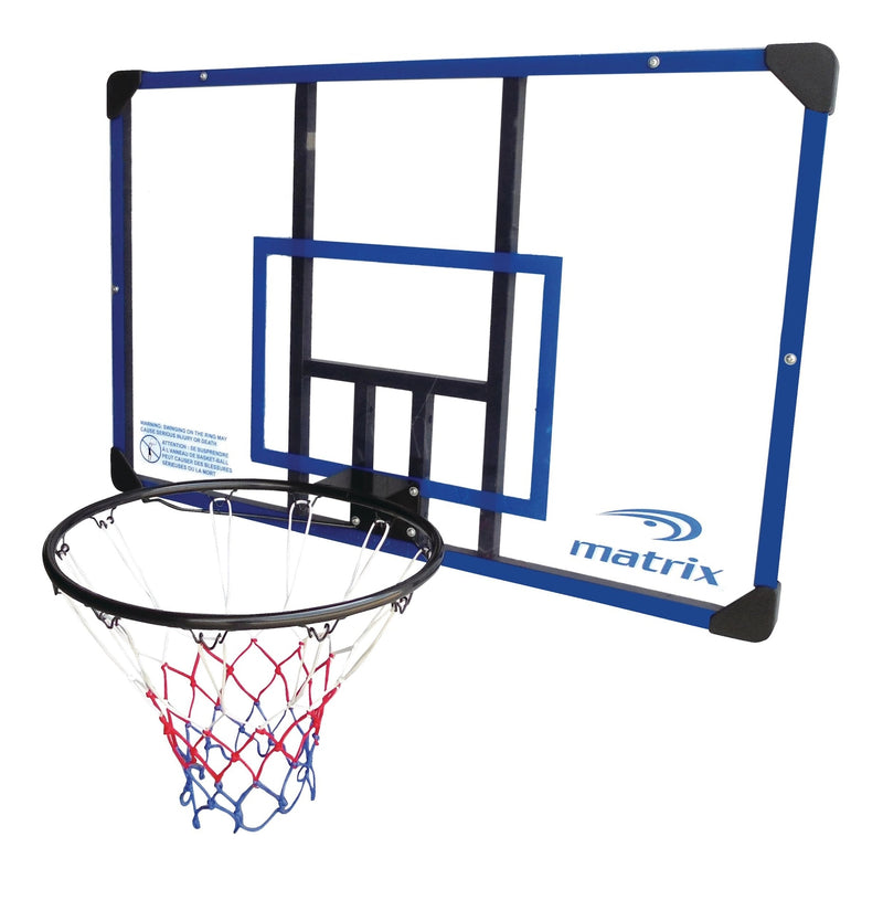 Deluxe Outdoor Basketball Backboard Hoop & Net with Wall Mount, 44-in Z4V6