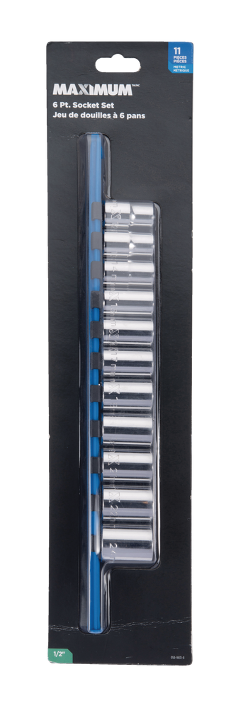 1/2-in Drive 6 Pt. Socket Set, Metric, Nickel-Chrome Plating, 11-pc T1S8 - product image 1