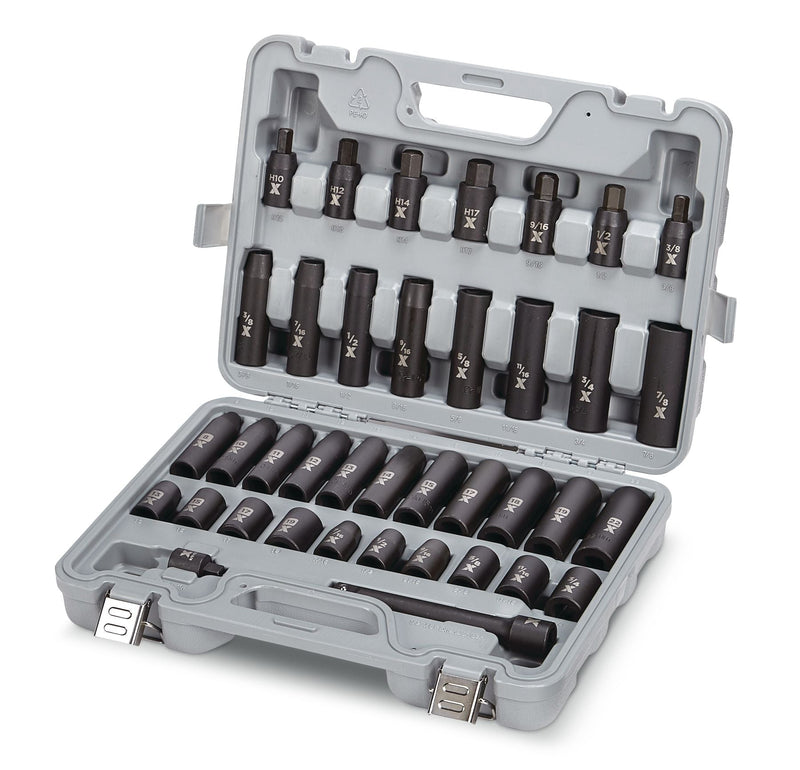 1/2-in Drive Professional Grade Impact Socket Set, 38-pc, CRMO J2C5
