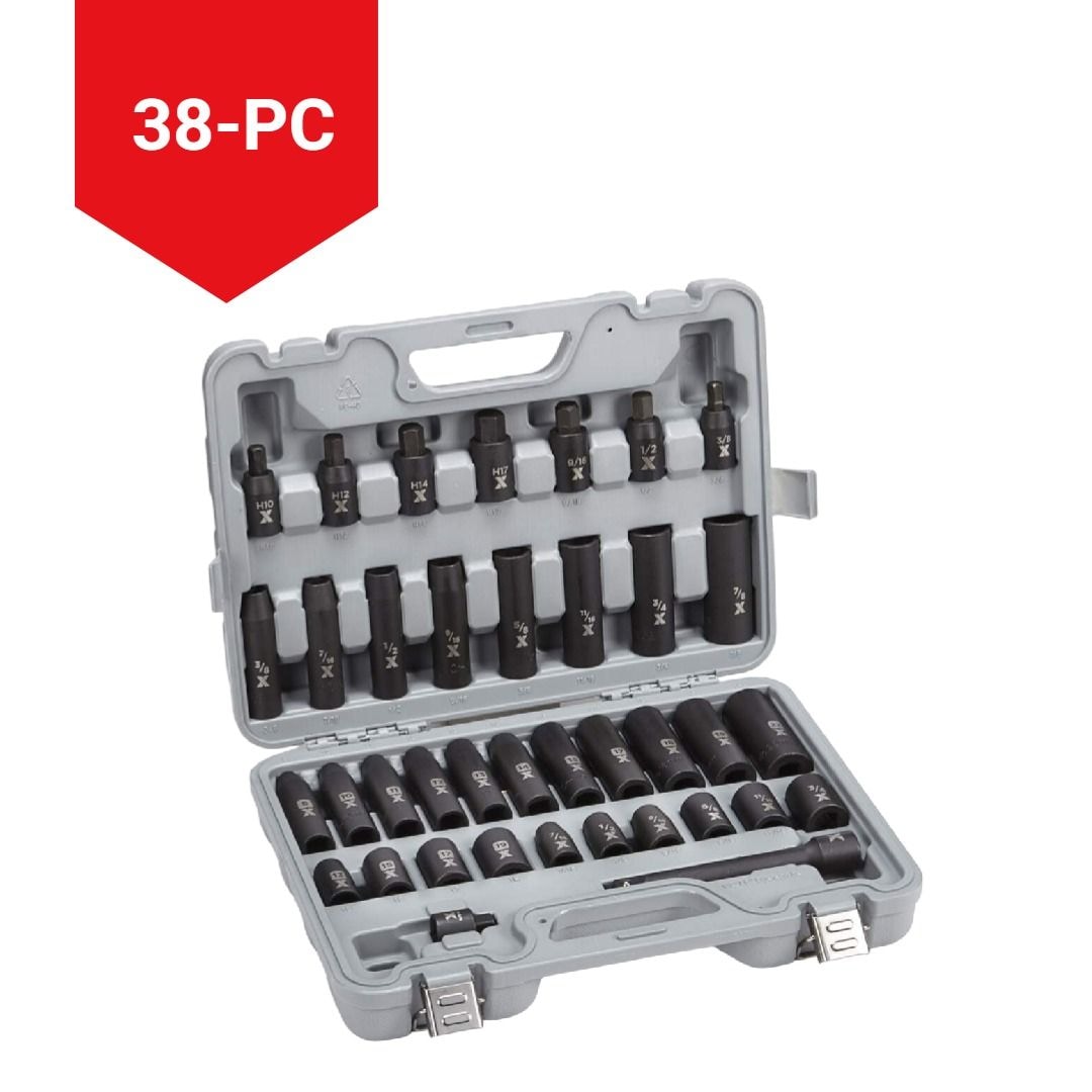 1/2-in Drive Professional Grade Impact Socket Set, 38-pc, CRMO J2C5 - product image 5