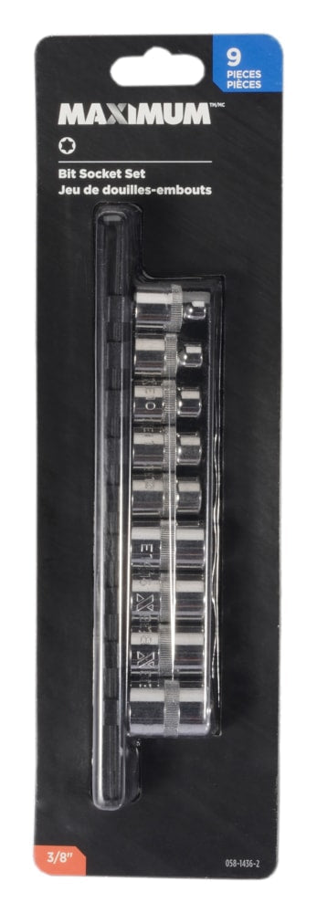 E-Torx Bit Socket Set, Chrome-Plated, 9-pc R7T0 - product image 3