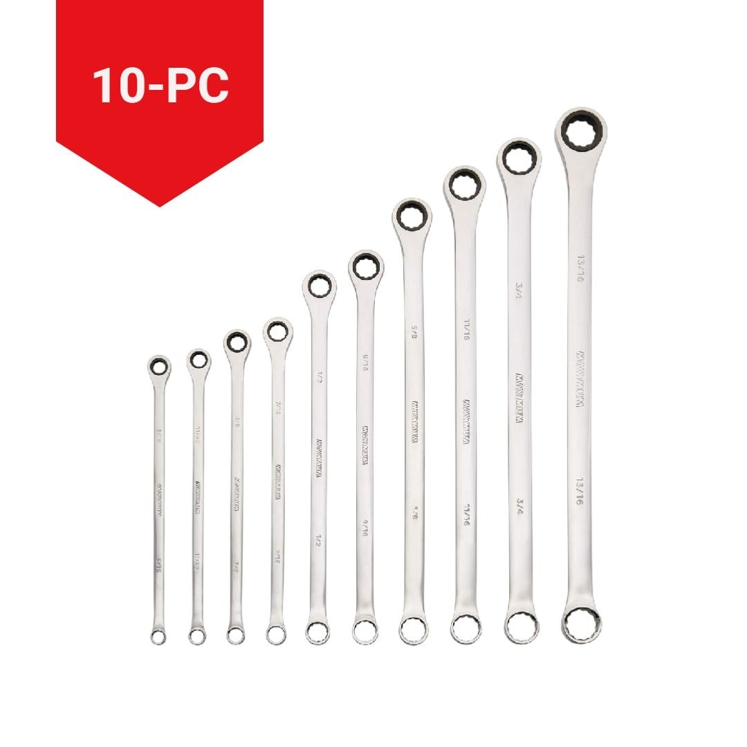 Extra-Long Double Box-End Ratcheting Wrench Set, SAE, 10-pk L6W6 - product image 3