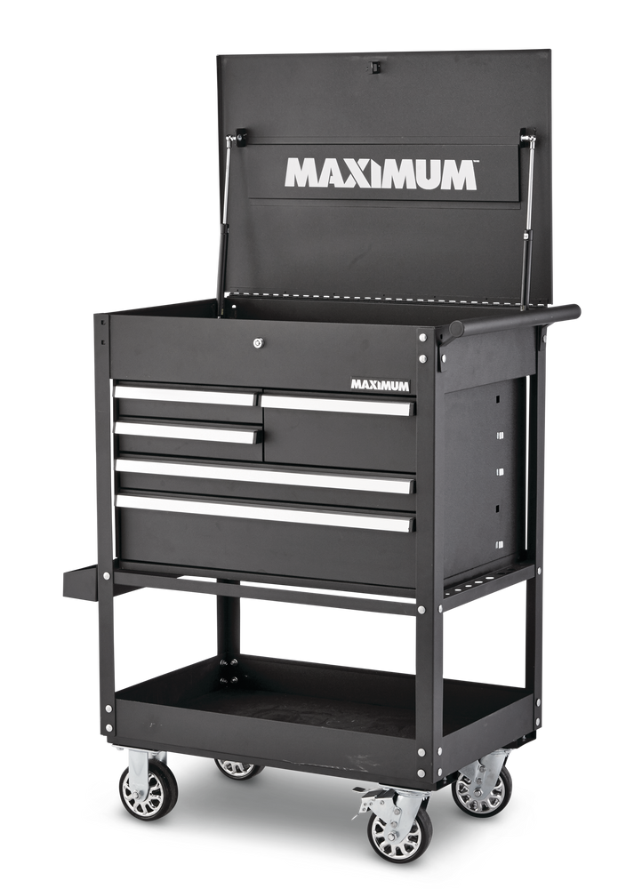 Rolling Mechanics Tool Cart with 5 Drawers, Black, 30-in O7T1 - product image 3