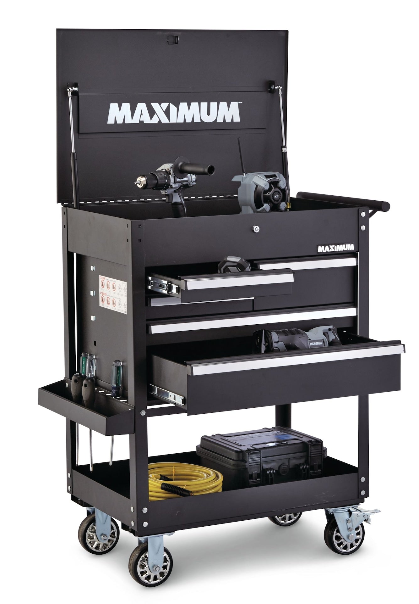 Rolling Mechanics Tool Cart with 5 Drawers, Black, 30-in O7T1 - product image 7
