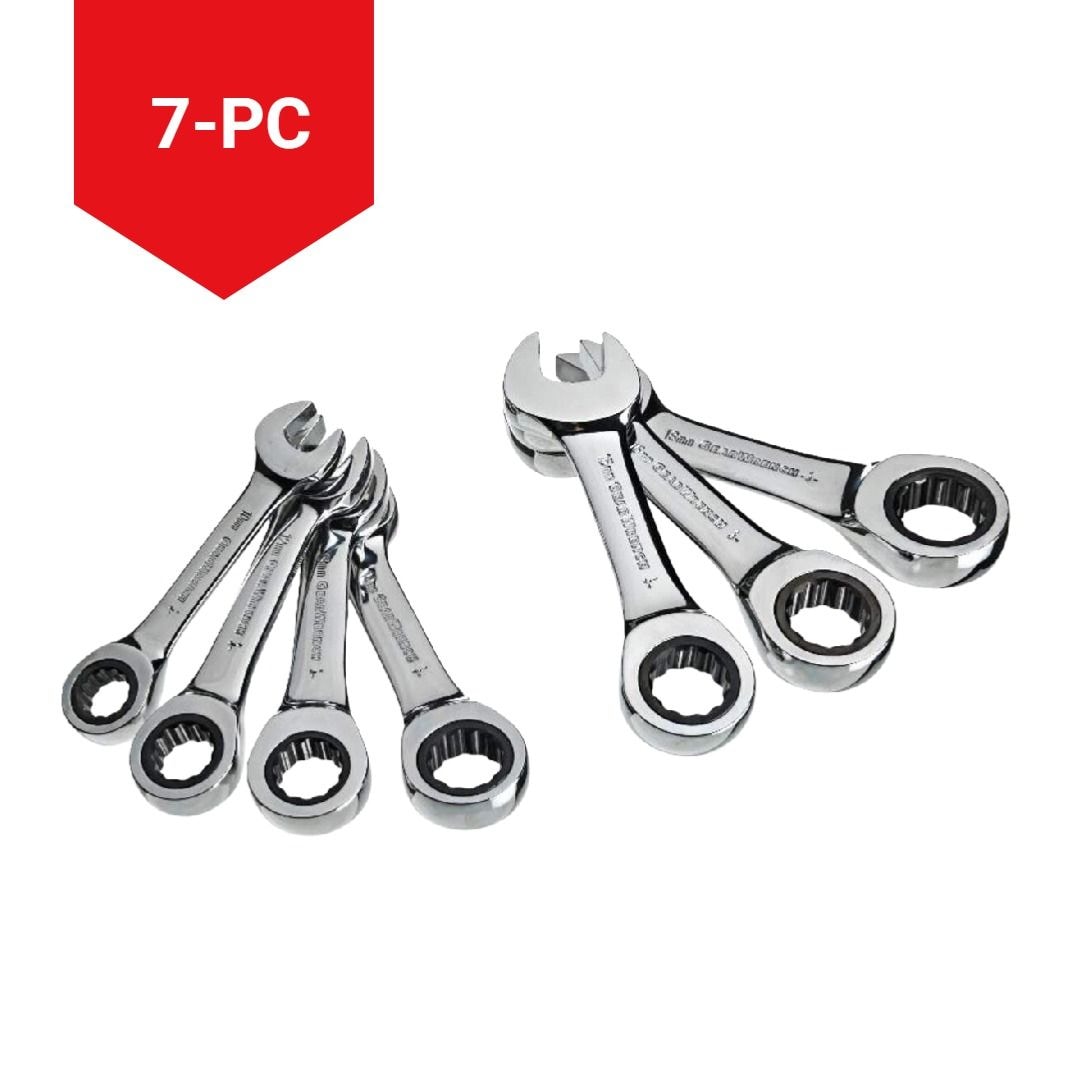 Stubby Ratcheting Wrench Set, Metric, Nickel-Chrome Plating, 7-pc Z5R0 - product image 8