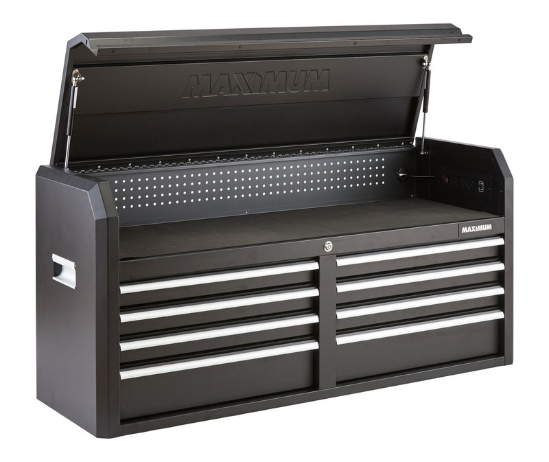 Tool Storage Chest, Built-In Power Bar with USB, 8-Drawer, 56-in, Matte Black Z7F2