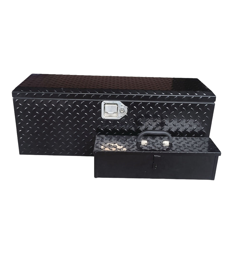 Truck Chest Box with Portable Tool Box, Black, 35.5-in M3L7