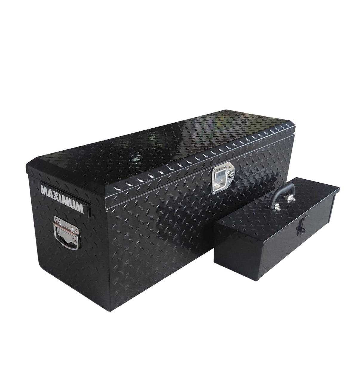 Truck Chest Box with Portable Tool Box, Black, 35.5-in M3L7 - product image 2