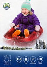 Blitz Kids' 1-Person Plastic Winter Snow Sled/Toboggan with Brakes & Tow Rope T7K1 - product image 3