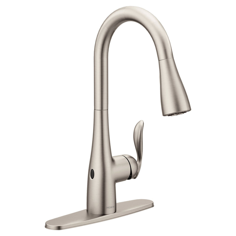 Arbor Single Handle Touchless Pull Down Spot-Resist Sprayer Kitchen Faucet with MotionSense & Power Clean, Stainless Steel E3K9