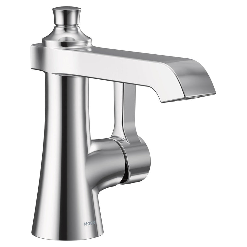 Flara Single Handle Single Hole Bathroom Sink Faucet, Chrome D1G5