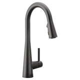 Sleek Single Handle High Arc Pull Down Sprayer Kitchen Faucet with Power Boost, Matte Black X8Q7 - product image 1