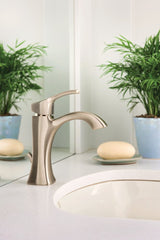 Voss Single Handle High Arc Single Hole Bathroom Sink Faucet, Brushed Nickel I9H8 - product image 5