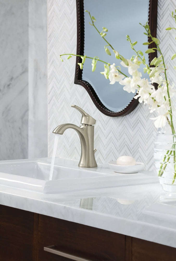 Voss Single Handle High Arc Single Hole Bathroom Sink Faucet, Brushed Nickel I9H8 - product image 6