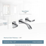 Voss Two-Handle Wall Mount Bathroom Faucet Trim Kit (Valve Required), Chrome J8F5 - product image 2